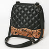 ADBG1679 American Darling Quilted Leather Crossbody | Hand-Tooled Floral Accent Bag
