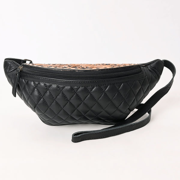 ADBG1680 American Darling Quilted Leather Fanny Pack | Tooled Floral Waist Bag