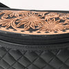 ADBG1680 American Darling Quilted Leather Fanny Pack | Tooled Floral Waist Bag