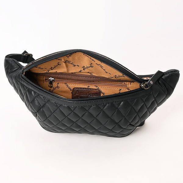 ADBG1680 American Darling Quilted Leather Fanny Pack | Tooled Floral Waist Bag