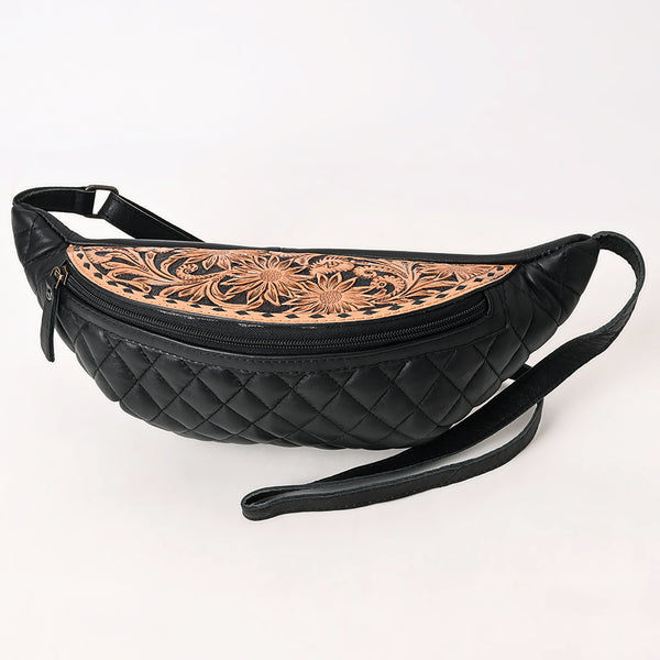 ADBG1680 American Darling Quilted Leather Fanny Pack | Tooled Floral Waist Bag