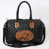 ADBG1681 American Darling Quilted Leather Speedy Bag | Hand-Tooled Floral Waist Bag