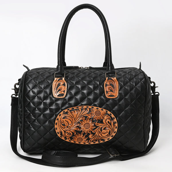 ADBG1681 American Darling Quilted Leather Speedy Bag | Hand-Tooled Floral Waist Bag