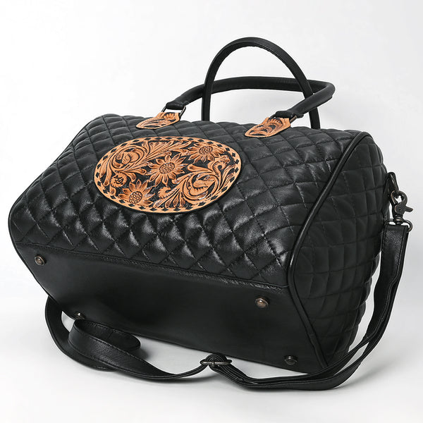 ADBG1681 American Darling Quilted Leather Speedy Bag | Hand-Tooled Floral Waist Bag