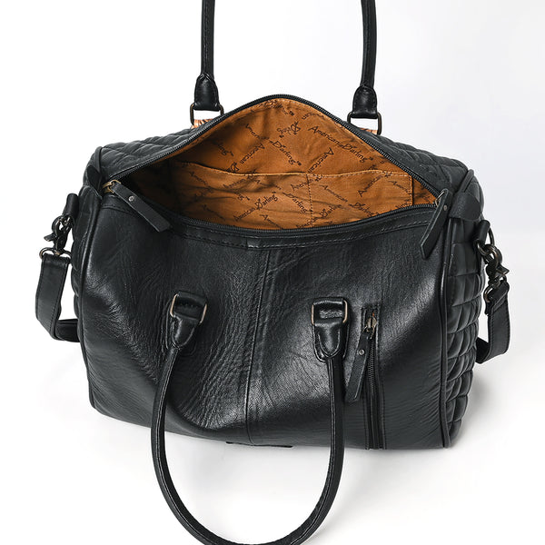 ADBG1681 American Darling Quilted Leather Speedy Bag | Hand-Tooled Floral Waist Bag
