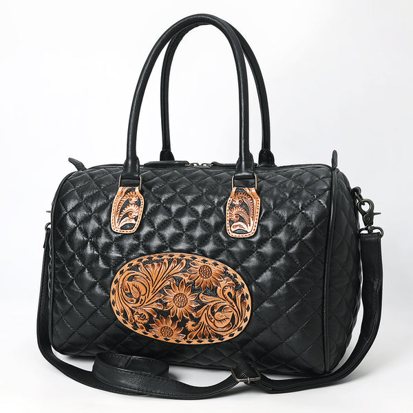 ADBG1681 American Darling Quilted Leather Speedy Bag | Hand-Tooled Floral Waist Bag
