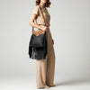 ADBG1682 American Darling Black Large Quilted Crossbody | Hand-Tooled Leather Fringe Bag