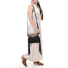 ADBG1683 American Darling Quilted Leather Crossbody Black | Tooled Flap Fringe Purse