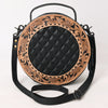 ADBG1684 American Darling Black Quilted Leather Canteen Bag | Hand-Tooled Floral Crossbody
