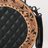 ADBG1684 American Darling Black Quilted Leather Canteen Bag | Hand-Tooled Floral Crossbody