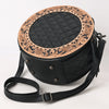 ADBG1684 American Darling Black Quilted Leather Canteen Bag | Hand-Tooled Floral Crossbody