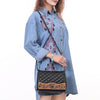 ADBG1685 American Darling Quilted Leather Crossbody | Hand-Tooled Floral Accent Purse