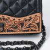 ADBG1685 American Darling Quilted Leather Crossbody | Hand-Tooled Floral Accent Purse