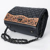ADBG1685 American Darling Quilted Leather Crossbody | Hand-Tooled Floral Accent Purse
