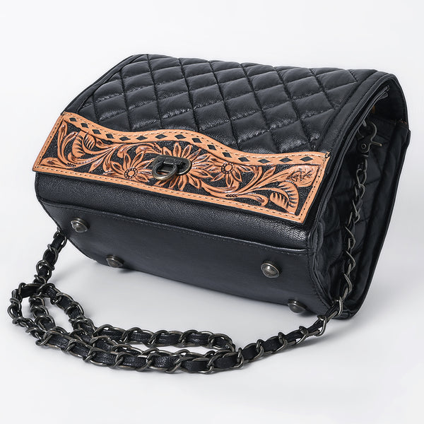 ADBG1685 American Darling Quilted Leather Crossbody | Hand-Tooled Floral Accent Purse