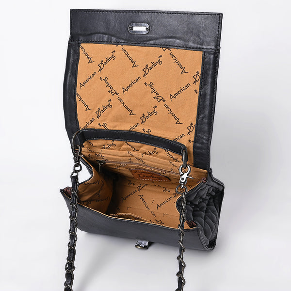 ADBG1685 American Darling Quilted Leather Crossbody | Hand-Tooled Floral Accent Purse