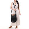 ADBG1686 American Darling Large Quilted Crossbody Hobo | Hand-Tooled Yoke Fringe Bag