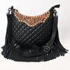 ADBG1686 American Darling Large Quilted Crossbody Hobo | Hand-Tooled Yoke Fringe Bag
