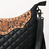 ADBG1686 American Darling Large Quilted Crossbody Hobo | Hand-Tooled Yoke Fringe Bag