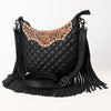 ADBG1686 American Darling Large Quilted Crossbody Hobo | Hand-Tooled Yoke Fringe Bag
