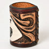 ADSRG104 American Darling Hand Tooled Leather Scarf Ring - Vegetable-Tanned Western Scarf Slide