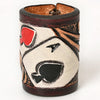 ADSRG104 American Darling Hand Tooled Leather Scarf Ring - Vegetable-Tanned Western Scarf Slide