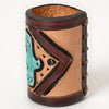 ADSRG104 American Darling Hand Tooled Leather Scarf Ring - Vegetable-Tanned Western Scarf Slide