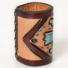 ADSRG104 American Darling Hand Tooled Leather Scarf Ring - Vegetable-Tanned Western Scarf Slide