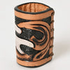 ADSRG104 American Darling Hand Tooled Leather Scarf Ring - Vegetable-Tanned Western Scarf Slide