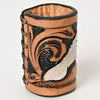 ADSRG104 American Darling Hand Tooled Leather Scarf Ring - Vegetable-Tanned Western Scarf Slide