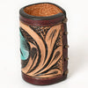 ADSRG104 American Darling Hand Tooled Leather Scarf Ring - Vegetable-Tanned Western Scarf Slide