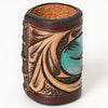 ADSRG104 American Darling Hand Tooled Leather Scarf Ring - Vegetable-Tanned Western Scarf Slide