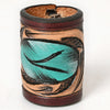 ADSRG104 American Darling Hand Tooled Leather Scarf Ring - Vegetable-Tanned Western Scarf Slide