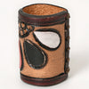 ADSRG104 American Darling Hand Tooled Leather Scarf Ring - Vegetable-Tanned Western Scarf Slide