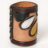 ADSRG104 American Darling Hand Tooled Leather Scarf Ring - Vegetable-Tanned Western Scarf Slide