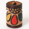 ADSRG104 American Darling Hand Tooled Leather Scarf Ring - Vegetable-Tanned Western Scarf Slide