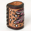 ADSRG104 American Darling Hand Tooled Leather Scarf Ring - Vegetable-Tanned Western Scarf Slide