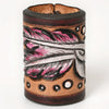 ADSRG104 American Darling Hand Tooled Leather Scarf Ring - Vegetable-Tanned Western Scarf Slide