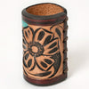 ADSRG104 American Darling Hand Tooled Leather Scarf Ring - Vegetable-Tanned Western Scarf Slide
