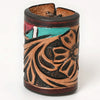 ADSRG104 American Darling Hand Tooled Leather Scarf Ring - Vegetable-Tanned Western Scarf Slide