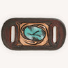 ADSRG105 American Darling Hand Tooled Leather Scarf Ring - Vegetable-Tanned Sunflower Scarf Slide