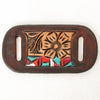 ADSRG105 American Darling Hand Tooled Leather Scarf Ring - Vegetable-Tanned Sunflower Scarf Slide