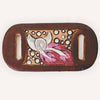 ADSRG105 American Darling Hand Tooled Leather Scarf Ring - Vegetable-Tanned Sunflower Scarf Slide