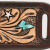 ADSRG105 American Darling Hand Tooled Leather Scarf Ring - Vegetable-Tanned Sunflower Scarf Slide