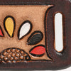 ADSRG105 American Darling Hand Tooled Leather Scarf Ring - Vegetable-Tanned Sunflower Scarf Slide