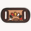 ADSRG105 American Darling Hand Tooled Leather Scarf Ring - Vegetable-Tanned Sunflower Scarf Slide