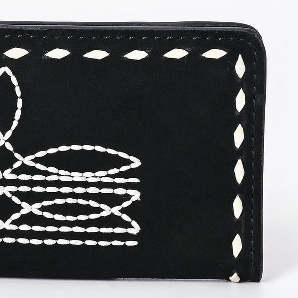 ADBG1687A American Darling Black Genuine Suede Clutch Bag | Western Boot Stitched Wallet