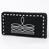 ADBG1687A American Darling Black Genuine Suede Clutch Bag | Western Boot Stitched Wallet