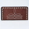 ADBG1687 American Darling Genuine Suede Clutch Bag | Western Boot Stitched Wallet
