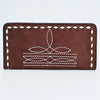 ADBG1687 American Darling Genuine Suede Clutch Bag | Western Boot Stitched Wallet